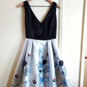 Evening dress stork design